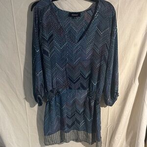 Tolani Multicolor Chevron Pattern Top